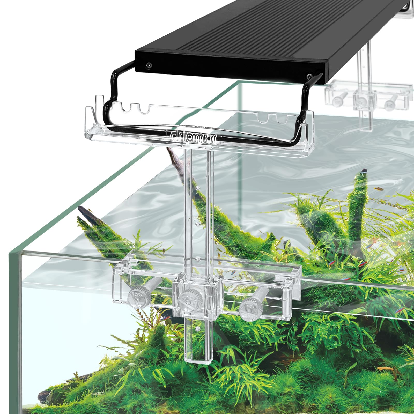 driamor Aquarium Light Stand, Acrylic Stand, Height Adjustable, Aquarium Light Lift, Aquarium LED Light Holder