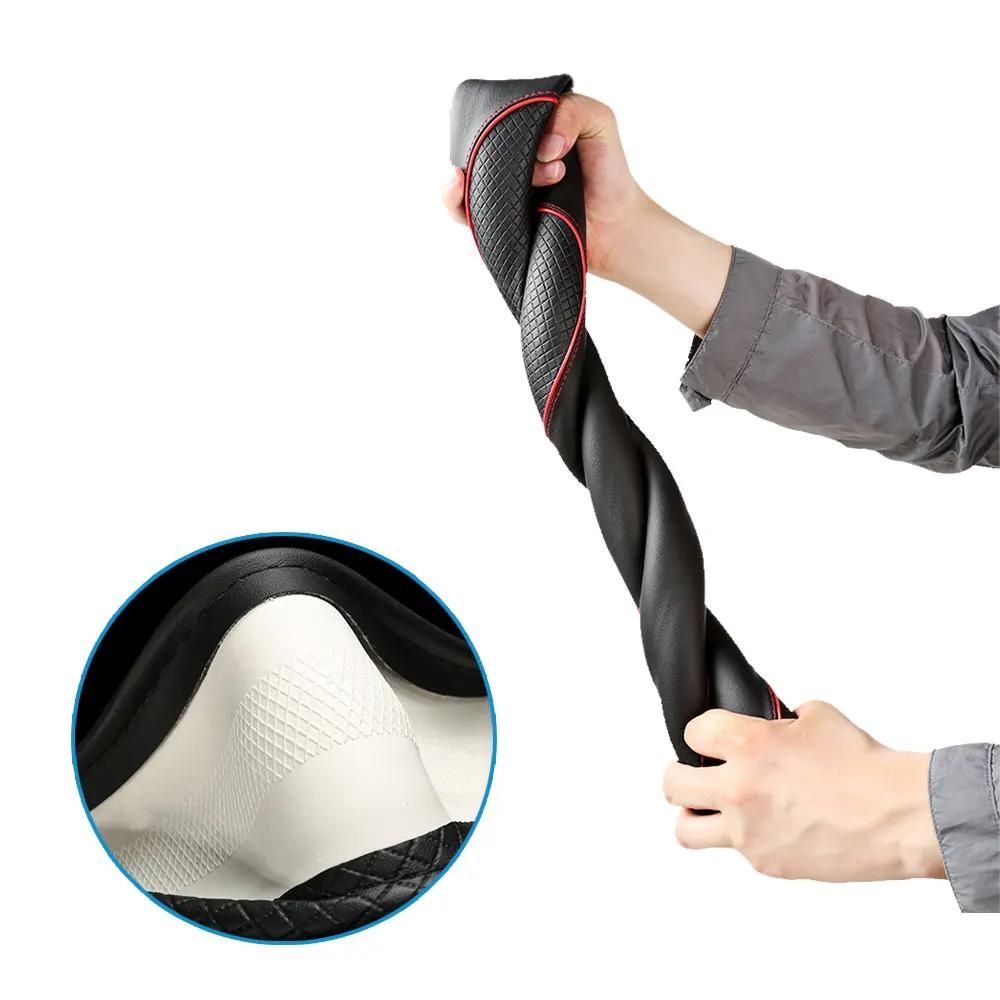 1Pc Universal Car PU Leather Steering Wheel Cover Universal Car Interior Decoration Protection Steering Wheel Cover Accessories