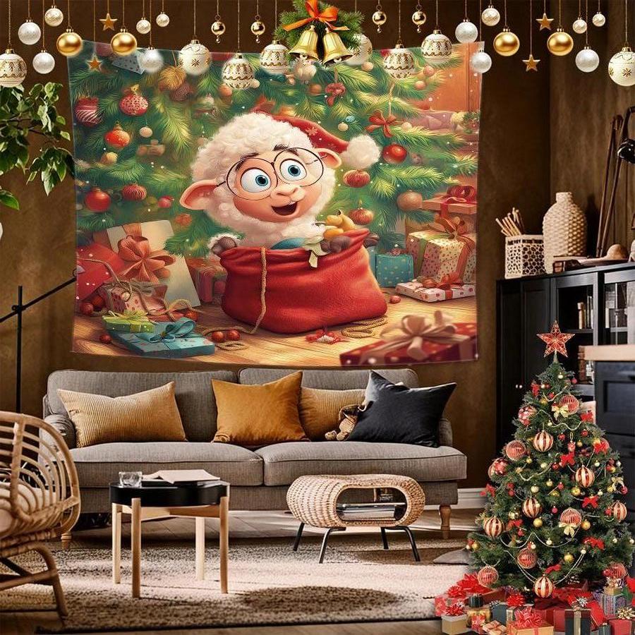Mum Christmas Tapestry Background Cloth Hanging Cloth Bedroom Bedside Decorative Wall Cloth Rental Dormitory Tapestry