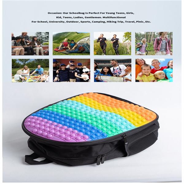 Buy Fidget Backpack Large Capacity Bag Rainbow Silicone Backpacks PopOnIt Backpacks at