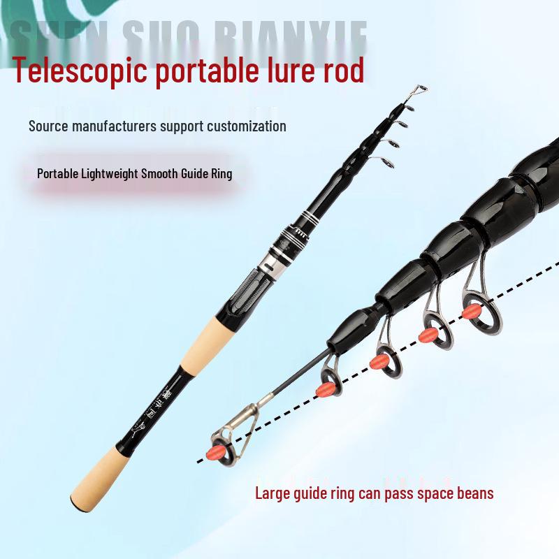 Cross-Wood Telescopic Metal Reel Bass Rod - Ultra Short, Lightweight, Popular In Europe & America