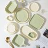 Creative Cream Wind Ceramic Dishes And Plates Household Household Housewarming Gifts Water Cube Rice Bowls Dishes And Plates Tableware Set Combination