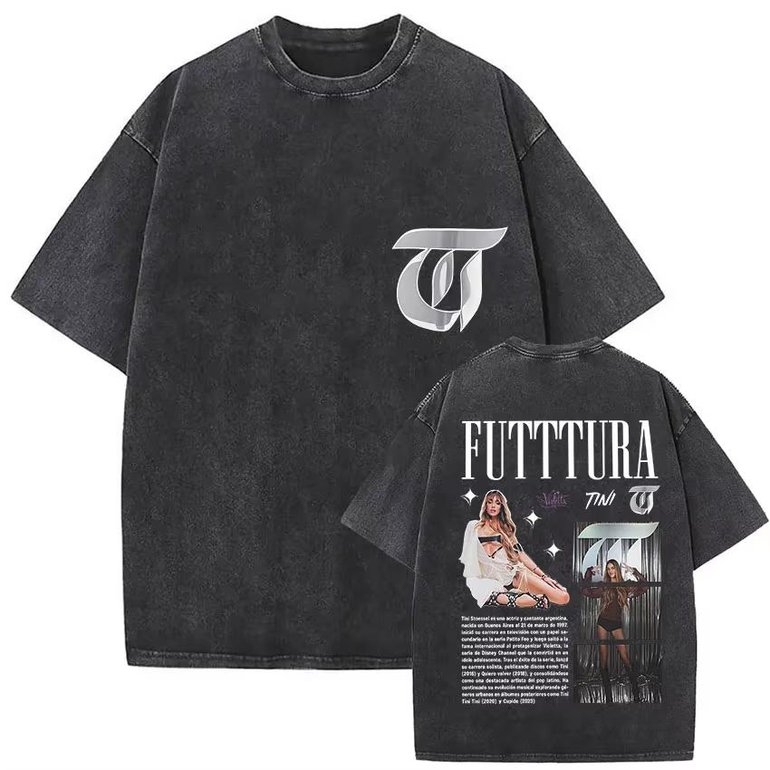 A Ella Le Gusta Tini Stoessel Album 2026 Vintage Washed T Shirts Men Women Harajuku Clothing Fashion Trendy Tee