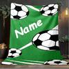 1PC Custom Name Soccer Ball outdooor Flannel blankets Throw Blanket All-Season Throw Gift Bedspread for Couch, Bed, Camping Holiday Birthda
