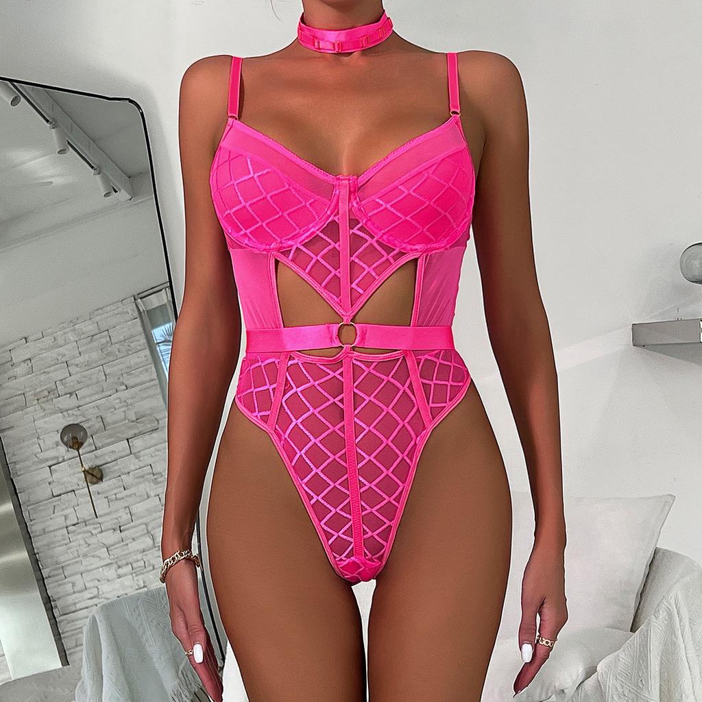 Erotic Lingerie Mesh See-through One-piece