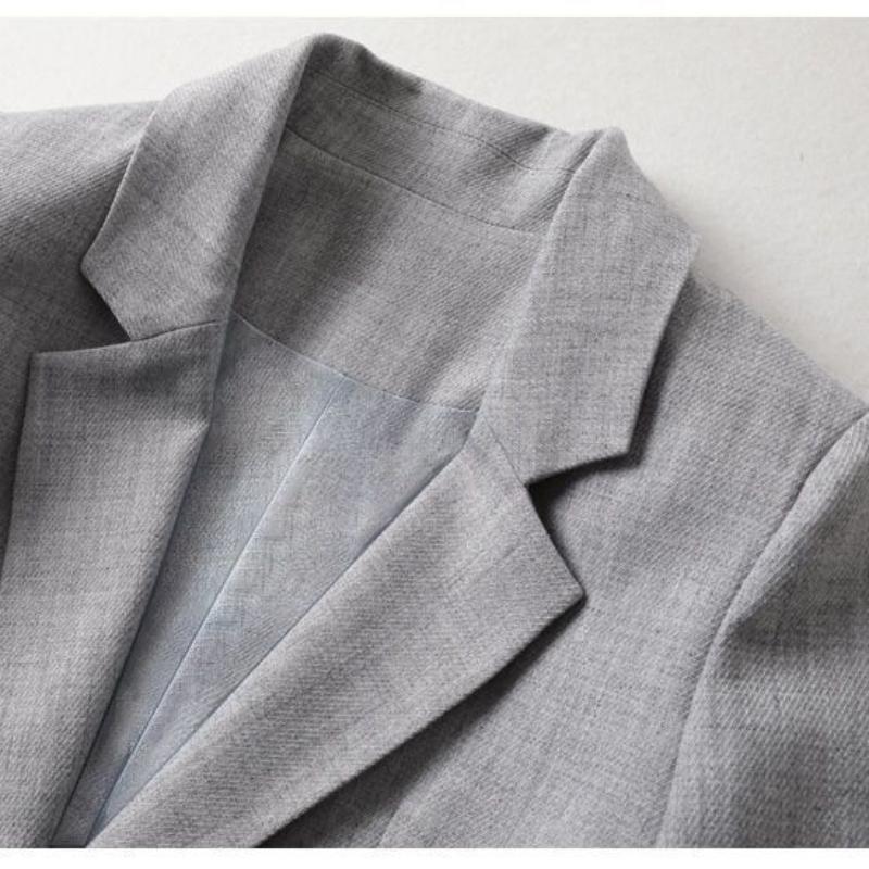 Ladies Spring Relaxing Notched Lapel Long-sleeved Sweatshirt Cardigan Suit Jacket