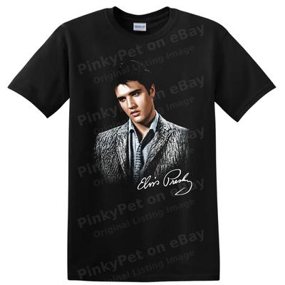 Elvis Presley T-shirt Rock And Roll Portret Monochroom Vintage Muziekfan Tee