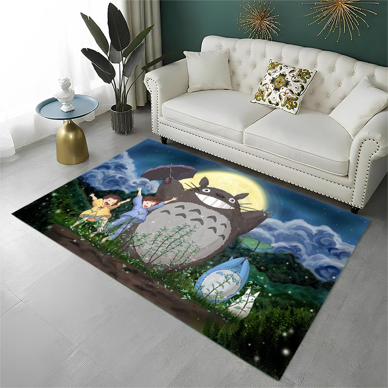 Classic T-Totoro Cartoon Cute Carpet Rug for Playroom Bedroom Living Room Sofa Home Decor,kid Area Rug Non-slip Floor Mat Gift