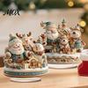 Decorative Holiday Figurines Christmas Candle Ornament, 2D Flat Acrylic Ornament with Base, Tree Decorations Snowman Reindeer Festive Table