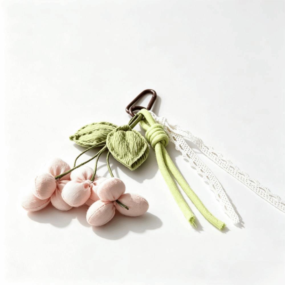 Fabric Flower Flower Bag Charm Lace Ribbon Handbag Charm Bouquet Clip Keychain For Handbags