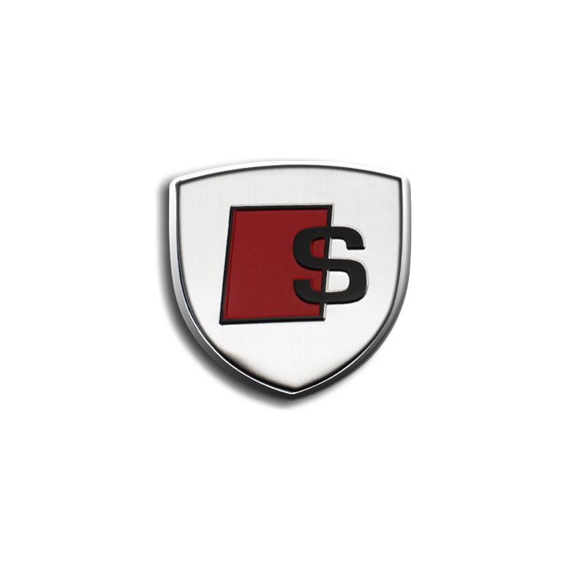 1/2 stk Metall Bil Skjold Logo Side Karosseri Bakluke Klistremerke For Audi A1 A3 A4 A5 A6 B5 B6 B7 B8 C5 C6 C7 A7 A8 Q3 Q5 Q7 TT 8V Dekal