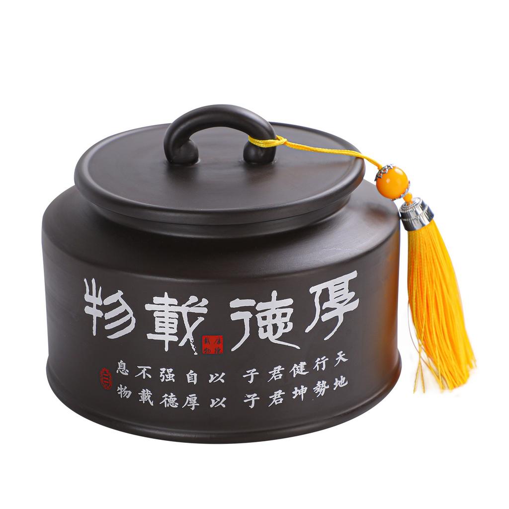 Ceramic purple sand tea can, white tea Pu'er tea moisture-proof sealed storage tank, high-grade exquisite tea packaging tank