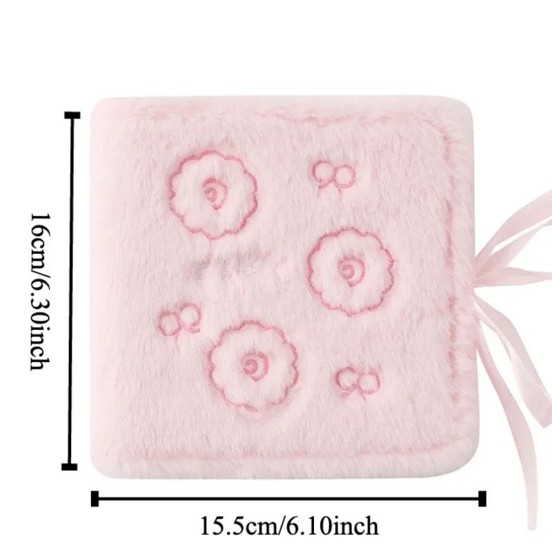 Kawaii Pink Plush Photo Album 3 inch Kpop Card Fluffy A5 Photo Card Binder Cute Collection Book Fashion Girl Gift  Wholesales