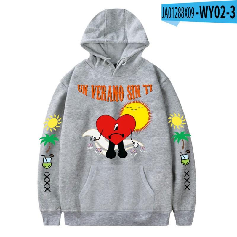 Bad Bunny Graphic Print Unisex Oversized Crewneck Sweatshirt Fall Casual Wear