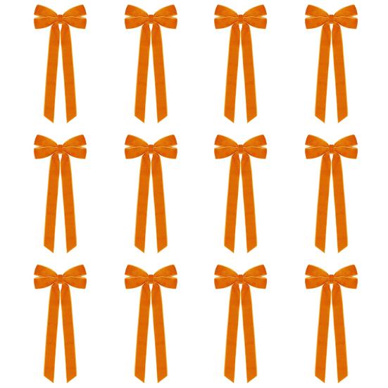 12Pcs Christmas Velvet Bows Rustic Vintage Velvet Ribbon Bows for DIY Crafts Gift Wrapping Tree Garland Wreath Xmas Decoration