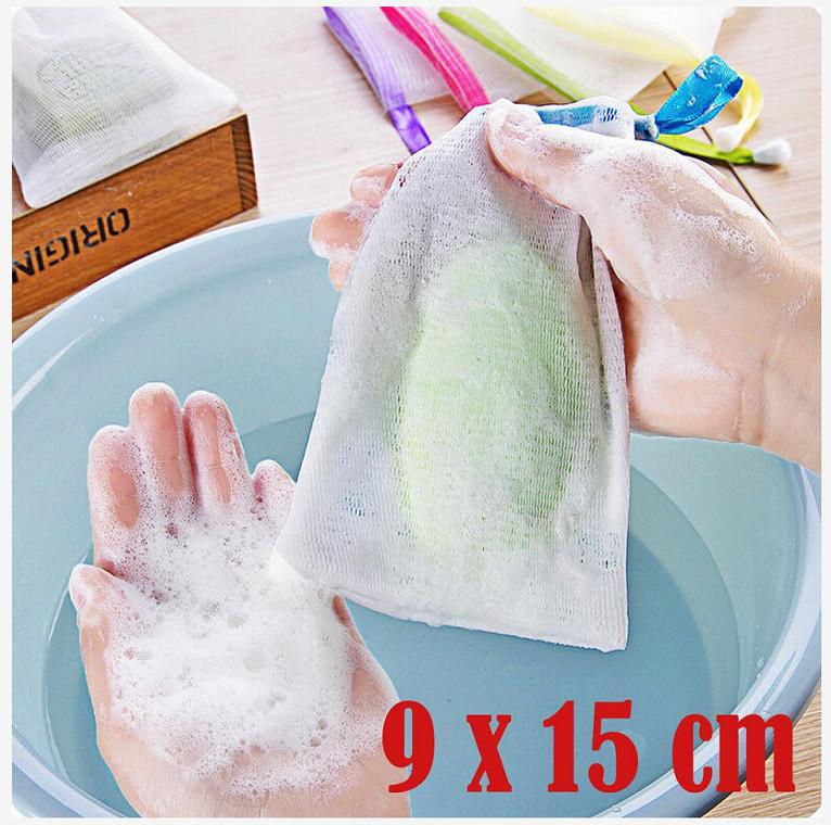 [Ice] Soap Bag Suds Maker Mesh Net Bags Sack Bath Pouches Holder