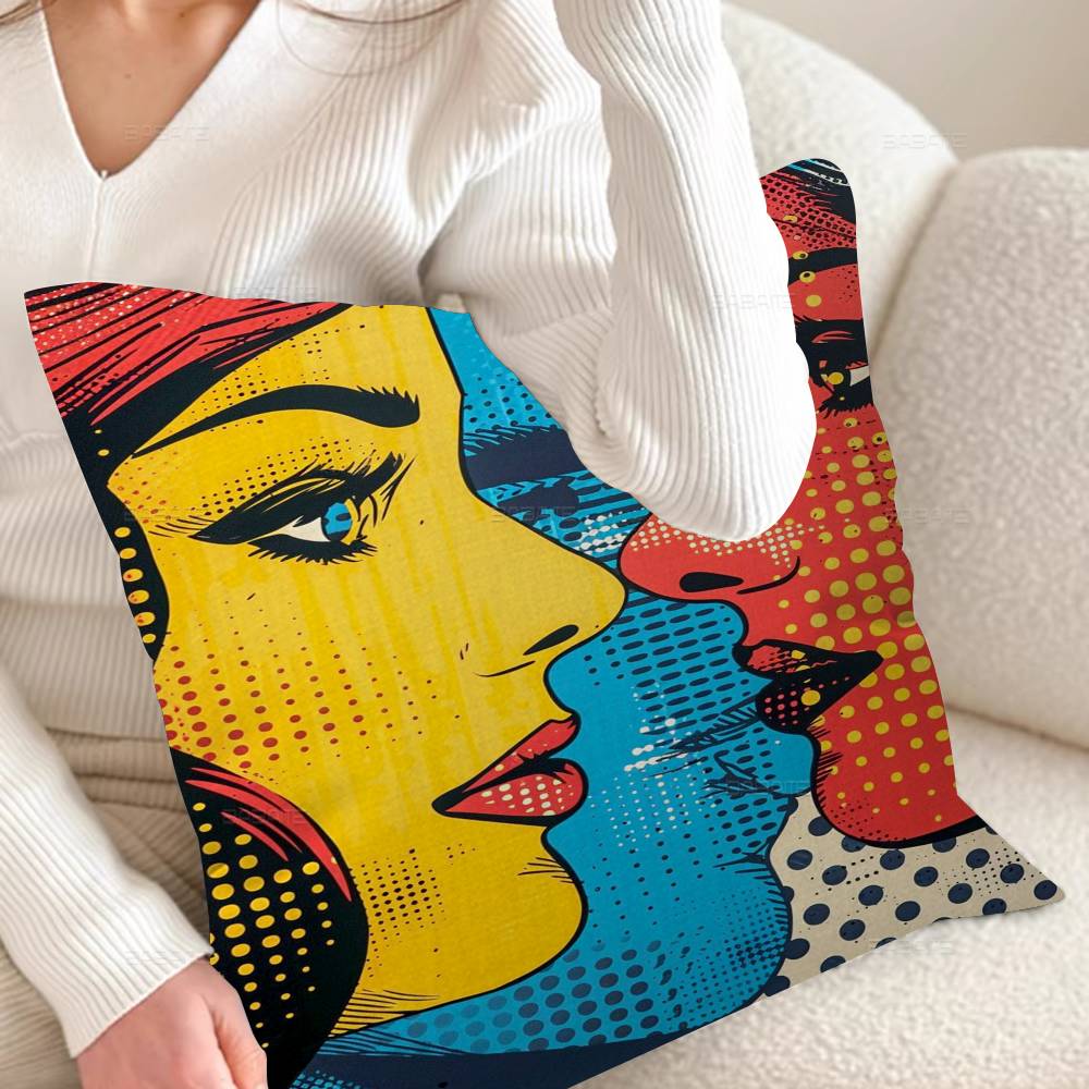 Roy L-Lichtenstein Pop Art Pillow Gift Home Office Decoration Bedroom Sofa Car Cushion Cover case 45x45