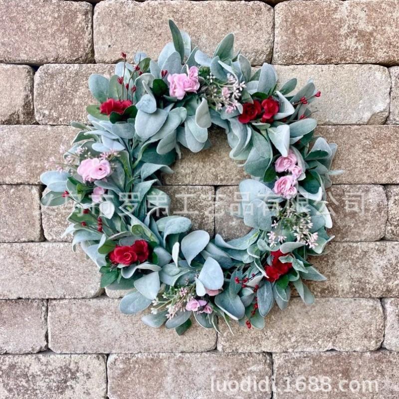 Artificial Flower Wreath Easter Valentines Day Decor Hotel Restaurant Door Hanging Decoration