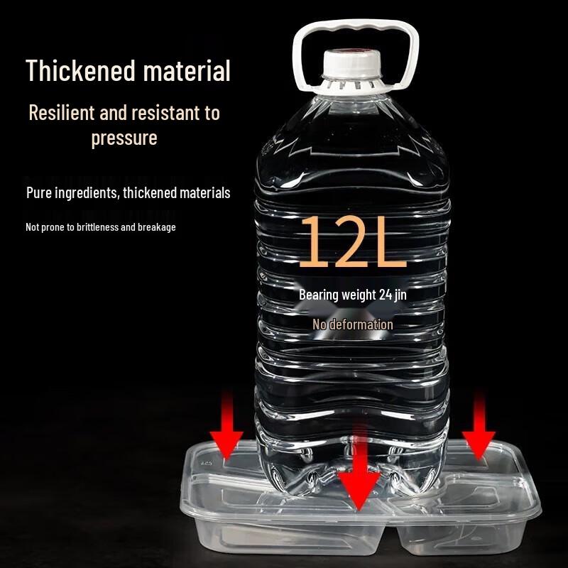 Deshangyuan Disposable 4-Compartment Meal Prep Containers with Lids