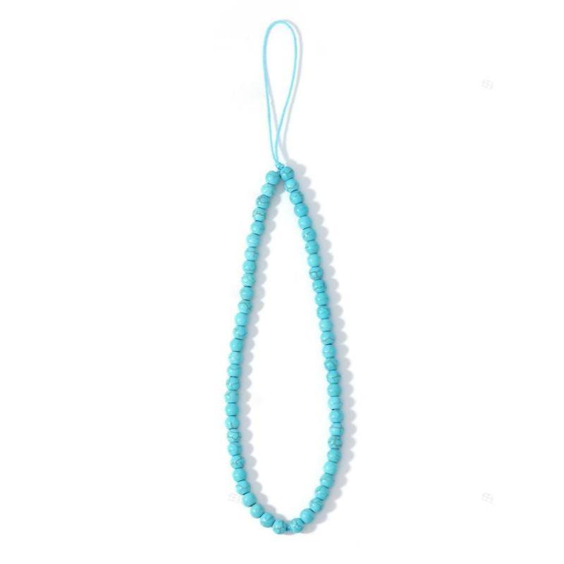 Bohemian Natural Crystal Phone Wrist Strap Handmade Beaded Stone String Anti-Fall Lanyard for Girls Party Shopping Gift