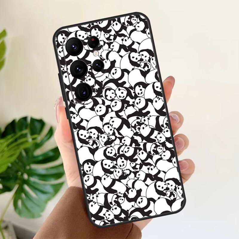 Panda Animal Soft Case For Samsung Galaxy S25 S21 S22 S23 S24 Ultra S9 S10 Plus S20 FE S24 FE Phone Cover