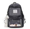 Schoolbag new sweet striped backpack schoolgirl class polka dot schoolbag leisure travel lace bow backpack