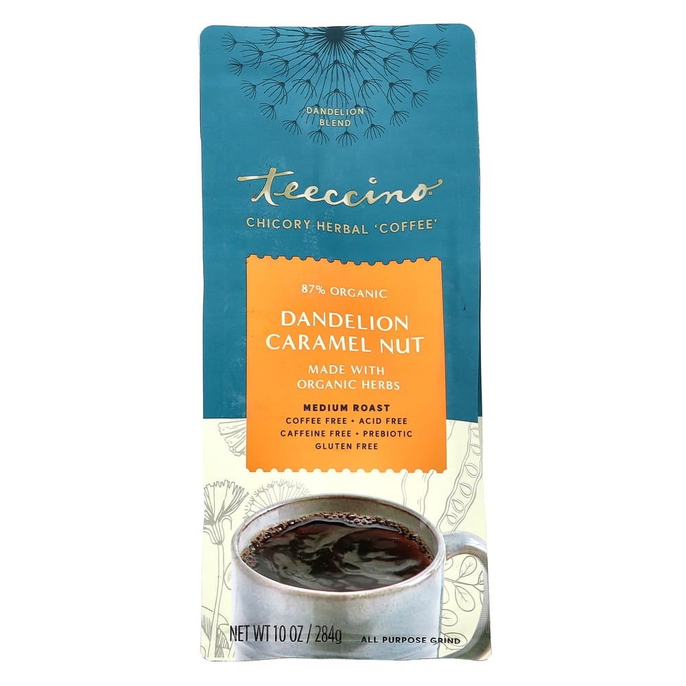 Teeccino Chicory Herbal Coffee Medium Roast Dandelion Caramel Nut Caffeine-Free 284g 284g - 1 ea