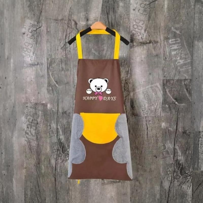 Waterproof Oil-Proof Kitchen Apron With Hand Towel, Stylish Couple Design Home Cooking Baking