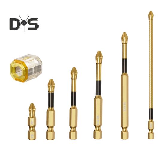 

Набор из 6 сверл с магнитным наконечником 60HRC с антикоррозийным покрытием высокой твердости, широко используемые прочные магнитные противоскользящие сверла для отверток 7pcs