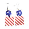 Retro Inspire Portable Earrings with Unique Multiple Layer Print and Flag Sequins Decoratiion for Festive Occasions
