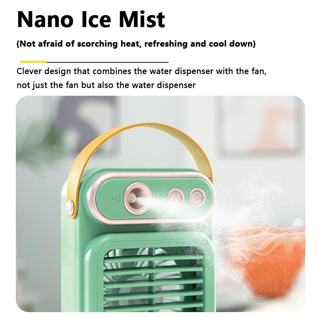 Retro Style Mist Fan – Portable USB Rechargeable Handheld Desktop Fan With Humidifier Function