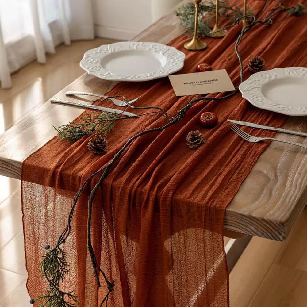 Table Runner Luxury Sheer For Wedding Arch Overlay Draping Decoration Birthday & Boho Party Table Decor Christmas Decoratio C8T0