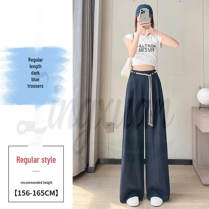 

Summer 2026 Ice Silk Cotton-Linen Wide-Leg Sun Protection Pants - Women s Casual Thin Yamamoto Style Small