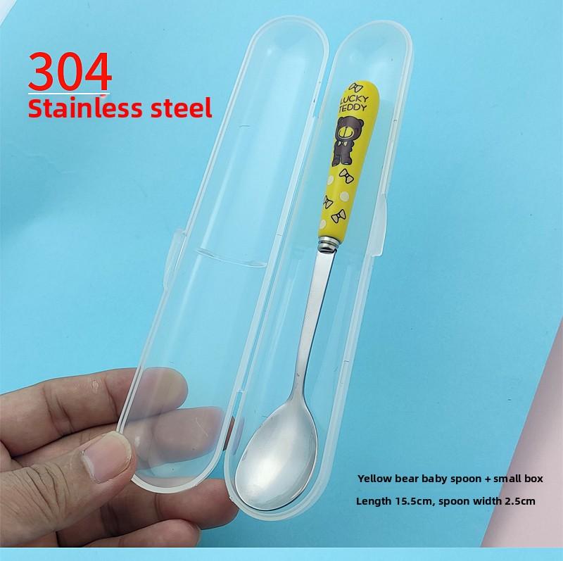 Newborn Baby Cerc Spoon Feeding Utensils 304 Stainl Steel Baby Food Puree Water Milk Poer Small round Spoon Cutlery