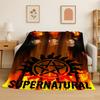 SPN Supernatural Dean Sam TV Flannel Blanket Soft Warm Throw Blanket for Bedroom Living Room Bed Travel Camping Picnic Kid