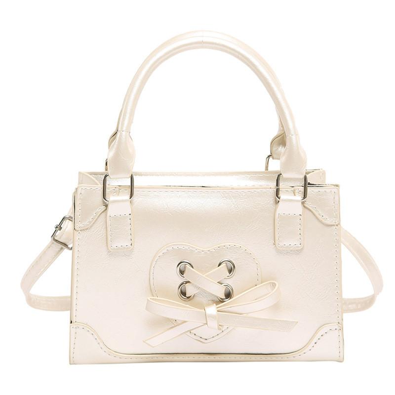 Trendy Pu Material Heart-shaped Handbag For Women Stylish Mini Crossbody Bag For Daily Fashion жемчужина белый