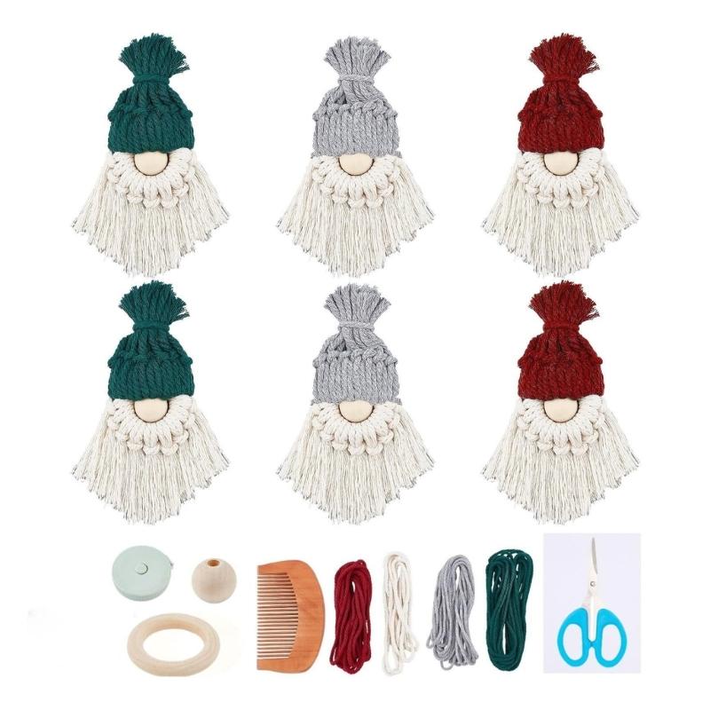 

Christmas Santa DIY Kits with Instructions, DIY Macrames Christmas Ornaments