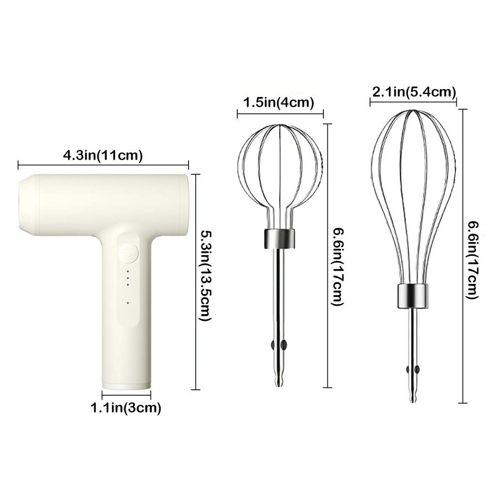 Electric Egg Beater 3 Speed Handheld Mixer Rechargeable 800Mah Wireless Portable Egg Whisk For Kitchen Baking