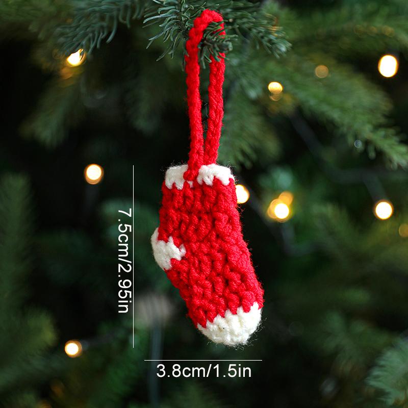 1 Pz Decorazione Natalizia da Appendere Calze di Lana Accessori Borsa Lavorata a Mano da Appendere