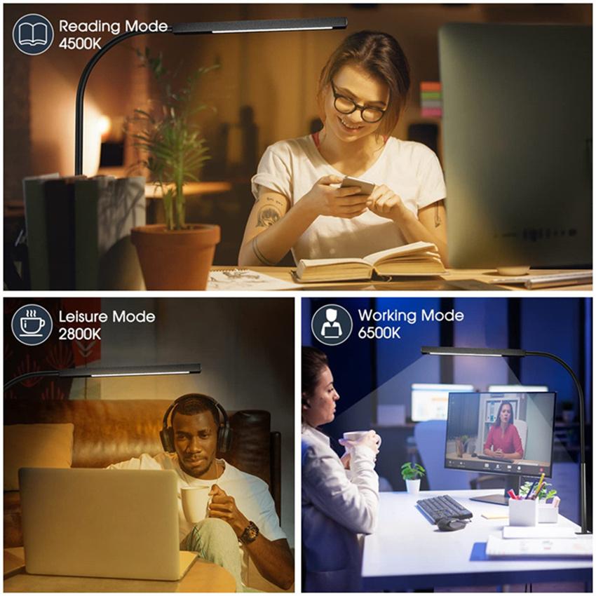 Touch Control & Remote Control Flexible Snake Led Reading Lamp 5 Lighting Modes 5 Brightness Levels Ultra Bright Led Desk Lamps