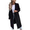 Stylish Women Winter Coat Wool Cardigan Loose Fit Warm Outerwear Casual Button Lapel Fake Pocket