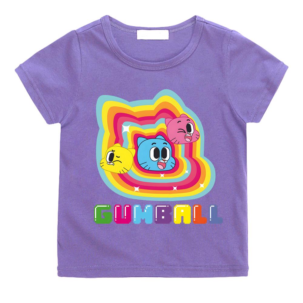 The Wonderfully Weird World of Gumball Children's Cartoon T-shirt High Quality Print Trend 100%Cotton Soft Tee-shirt summer Tops Anime T-shirt