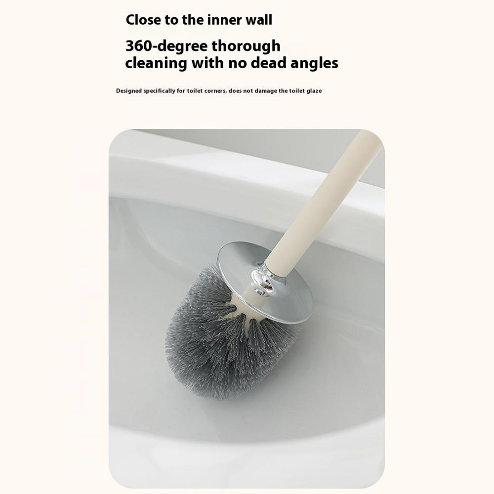 Toilet Brush Set With Long Handle No Dead Angle Cleaning Round Head Brush For Bathroom Home Use