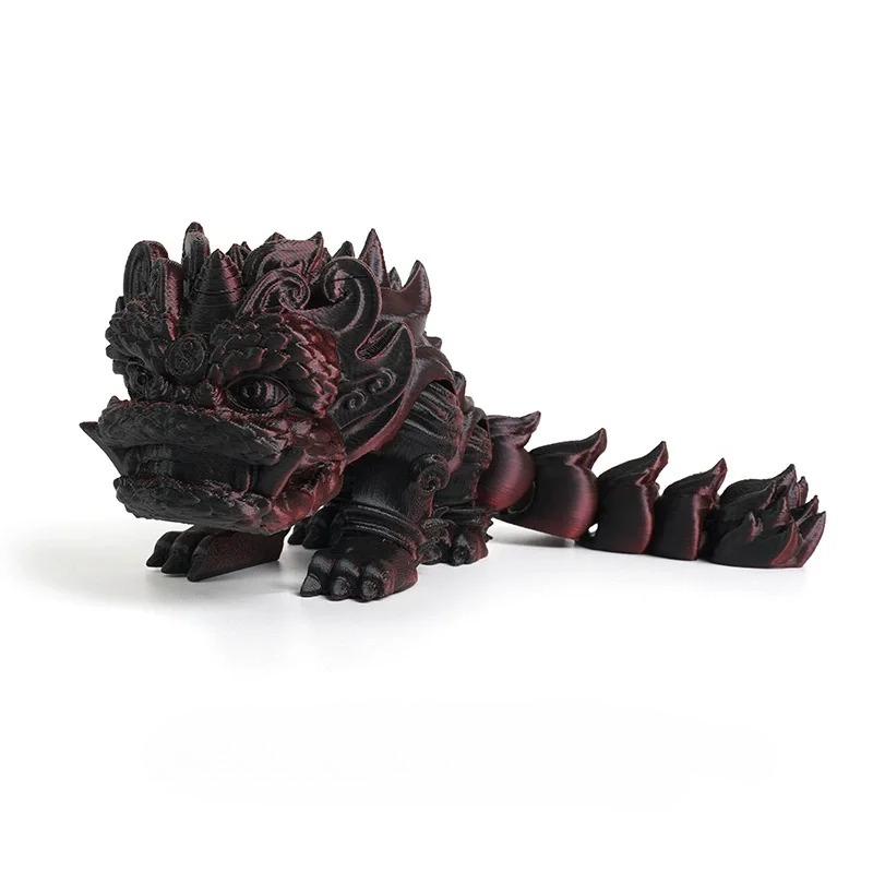 3d Miniature Funny Ornament Decoration Chinese Lion Dance Model Joint Movable Figurine Home Decor Craft