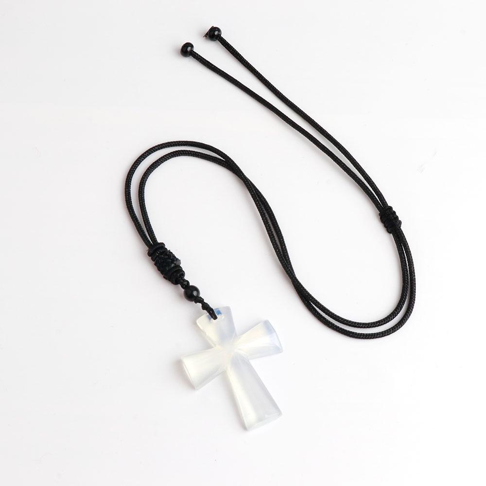 Colier Cruce Agat - Piatră Semiprețioasă Cadou de Crăciun Lanț Pulover