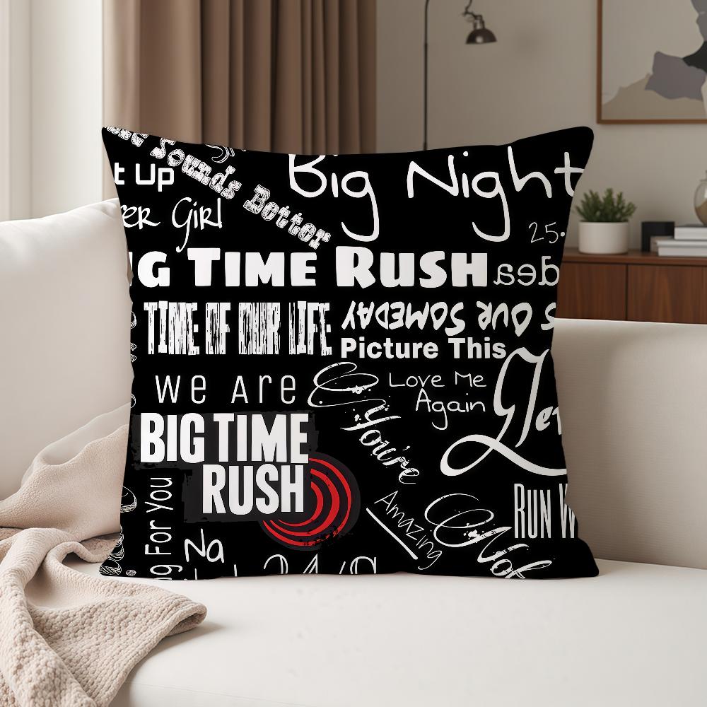 Music Band B-Big T-Time R-Rush Pillow Case Suitable For Bedrooms Living Rooms Cars Home Decoration