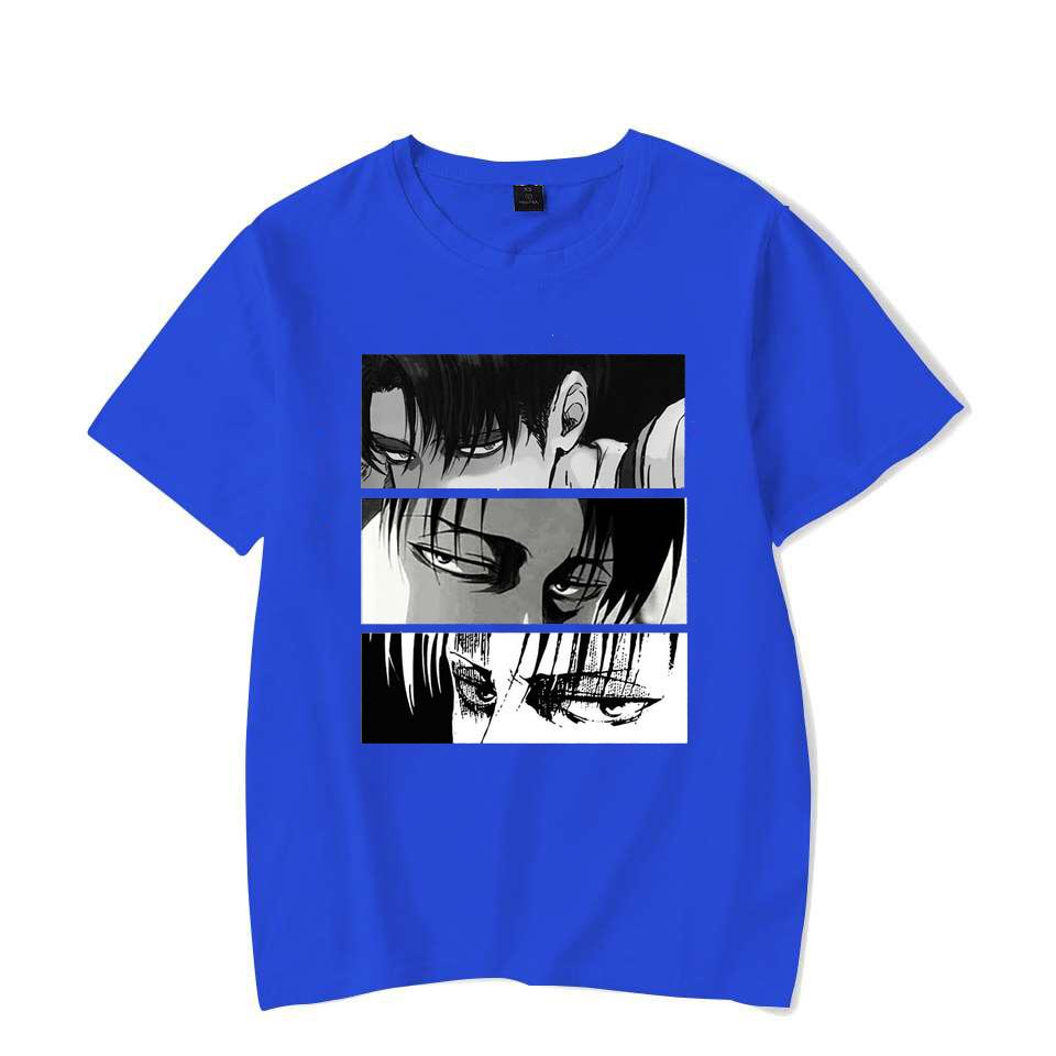 Dámská trička Japonské Anime Attack On Titan Levi Ackerman Eye Punk Tops Letní Harajuku Oversized gotické tričko s krátkým rukávem