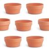 5Pcs Imitation Clay Flowerpot Japanese Round Plastic Plant Pot Drainage Hole Indoor Outdoor Succulent Container Garden Supplies