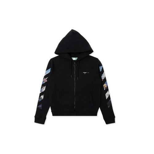 Off-White diagonal arrow print zipped cotton Unisex OMBE001R190030121088