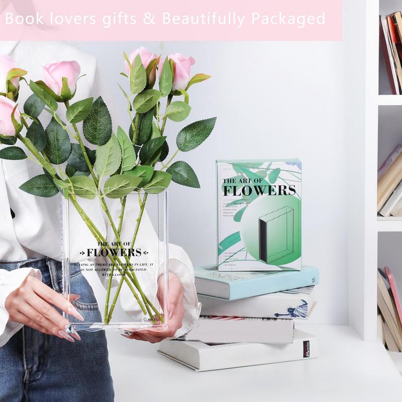 Book Vase For Flowers Transparent Acrylic Vases Decorative Hydroponic Plant Vase Creative For The Wall Glass Dining Room Kitchen